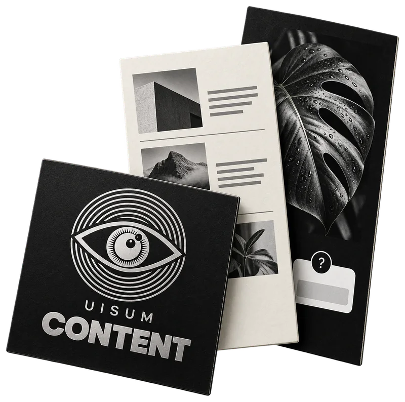 Uisum-Kartenset „Content“ mit einer Layout-Vorlage und einer Story-Karte mit Umfrage